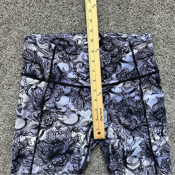 LULULEMON FAST AND FREE CROP II TIGHT NULUX TIGHTS LILAC FLORAL size 8 - Picture 5 of 9